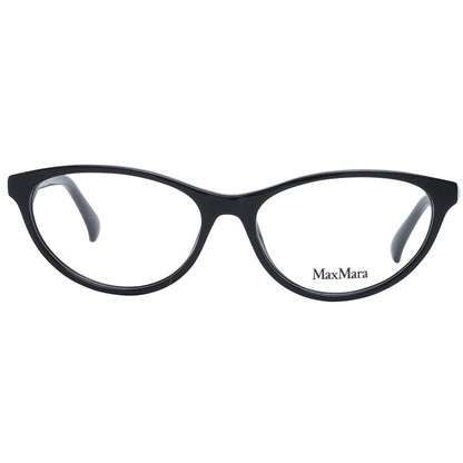 Eyeglasses Frames by Max Mara for women in plastic and black showcases an refined full-frame frame design featuring a sophisticated black coloured frame for an refined and refined aesthetic.