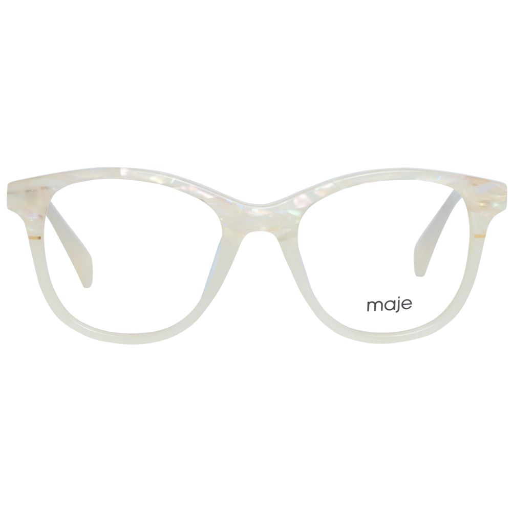Eyeglasses Frames by Maje for women in cotton pearl showcases a refined full-frame frame design with a refined pearl coloured frame finish for a refined and sophisticated look.