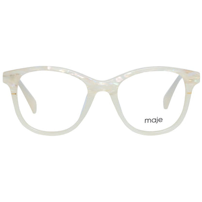 Eyeglasses Frames by Maje for women in cotton pearl showcases a refined full-frame frame design with a refined pearl coloured frame finish for a refined and sophisticated look.
