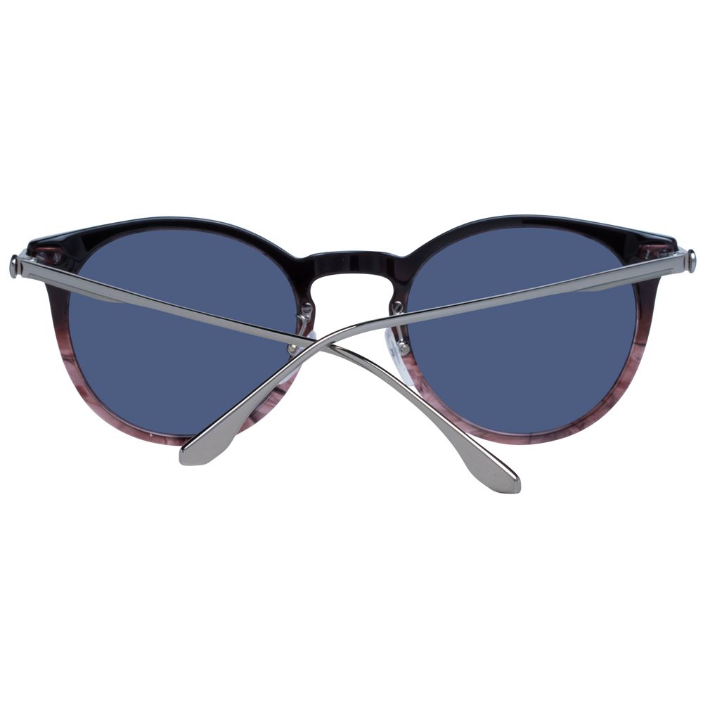 This Sunglasses by BMW for men in blue & burgundy presents a sumptuous silhouette, showcasing a sumptuous full-rim round frame design in and high-performance category-3-dark-tint mirrored lens.