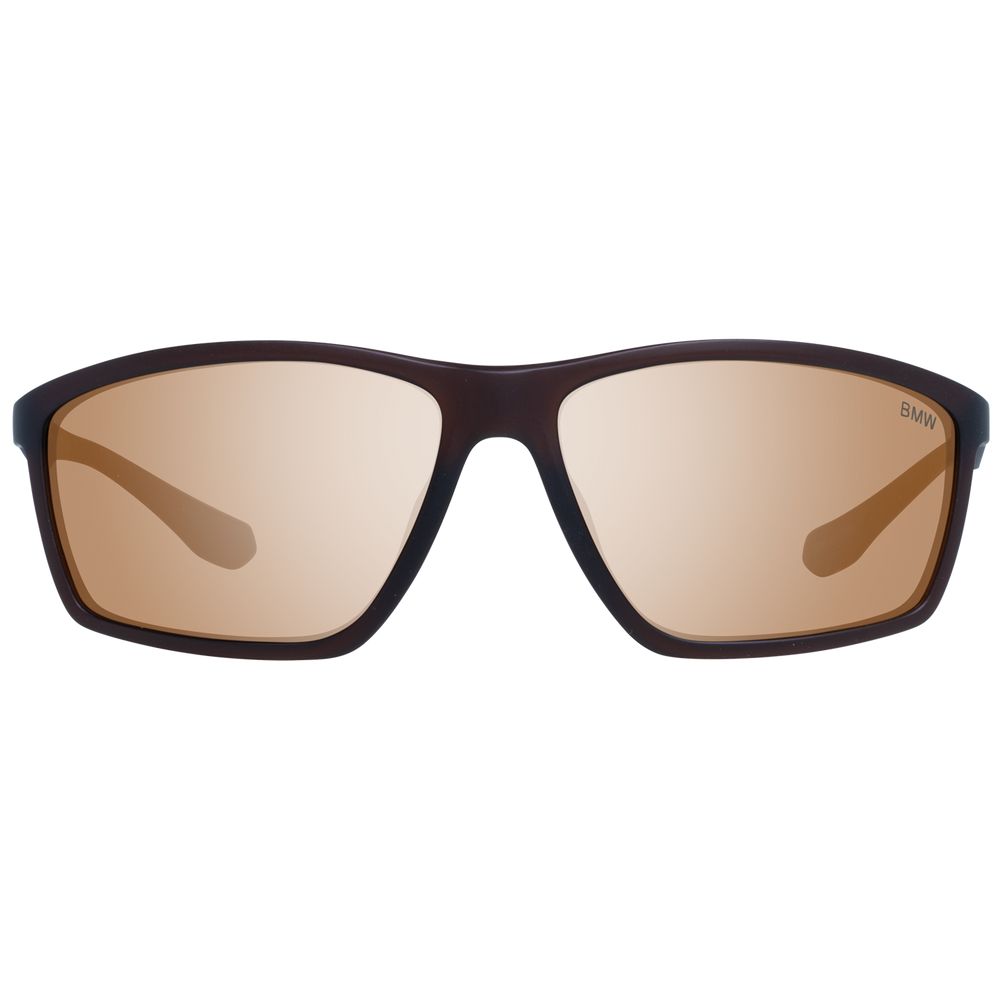 Sunglasses by BMW for men in brown showcases a ethereal silhouette, featuring brown coloured frame rectangle full-rim frame design with category-3-dark-tint lens for a ethereal finish.