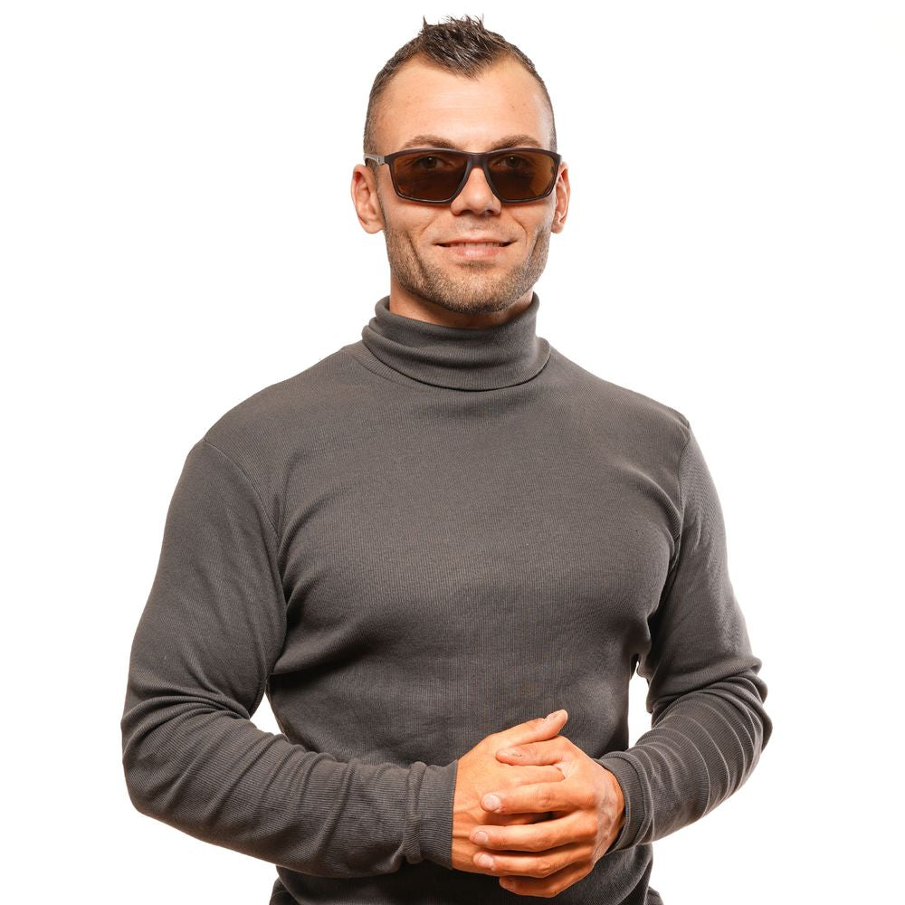 Sunglasses by BMW for men in brown features an ethereal rectangle full-rim frame design with brown coloured frame frames and category-3-dark-tint lens for a ethereal finish.