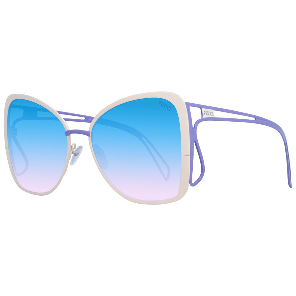 Emilio Pucci Butterfly Gradient Light-Tint Metal Sunglasses - Cream