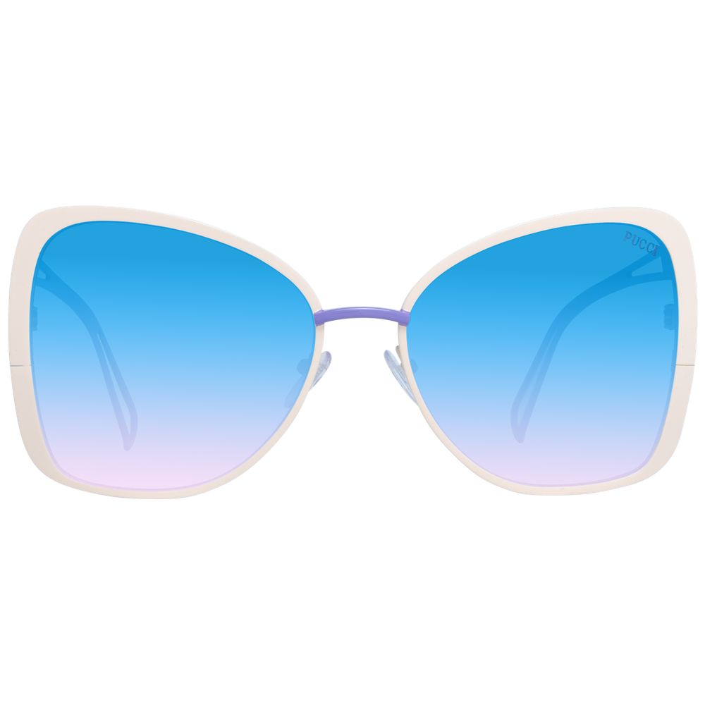 Emilio Pucci Butterfly Gradient Light-Tint Metal Sunglasses - Cream