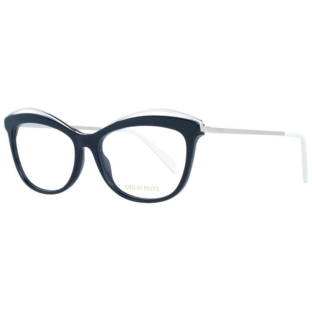 Eyeglasses Frames by Emilio Pucci for women in black showcases a refined full-frame frame design with a refined multicolor coloured frame finish for a refined and sophisticated look.
