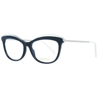 Eyeglasses Frames by Emilio Pucci for women in black showcases a refined full-frame frame design with a refined multicolor coloured frame finish for a refined and sophisticated look.