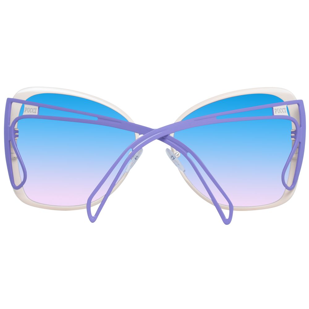Emilio Pucci Butterfly Gradient Light-Tint Metal Sunglasses - Cream