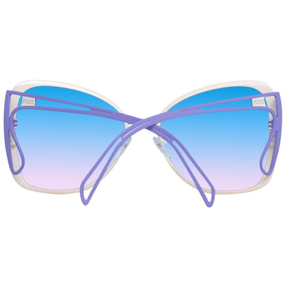 Emilio Pucci Butterfly Gradient Light-Tint Metal Sunglasses - Cream