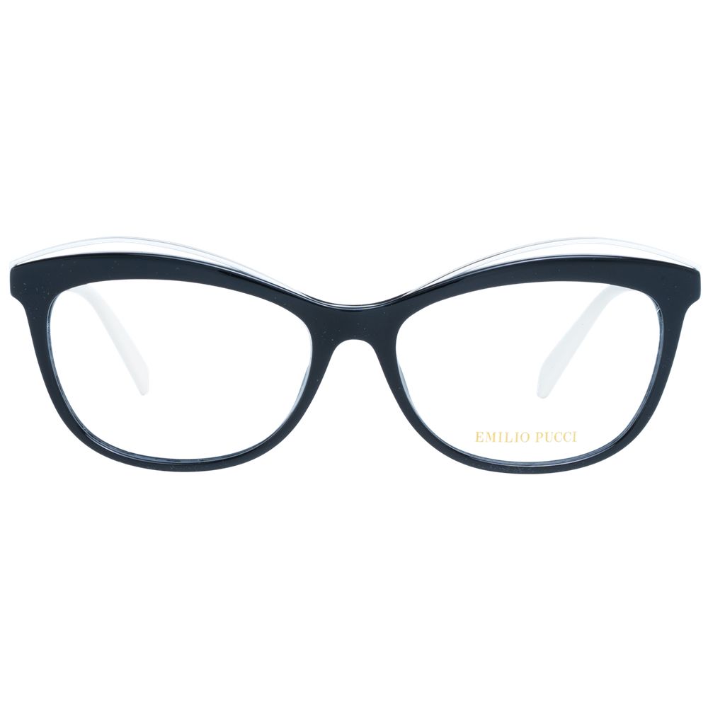 Eyeglasses Frames by Emilio Pucci for women in black features an refined silhouette, showcasing the refined multicolor coloured frame and sophisticated full-frame frame design.