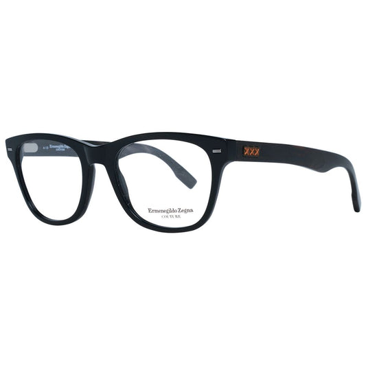 Eyeglasses Frames by Ermenegildo Zegna for men in black features a refined silhouette, showcasing a refined black coloured frame and full-frame frame design for a sophisticated, premium look.