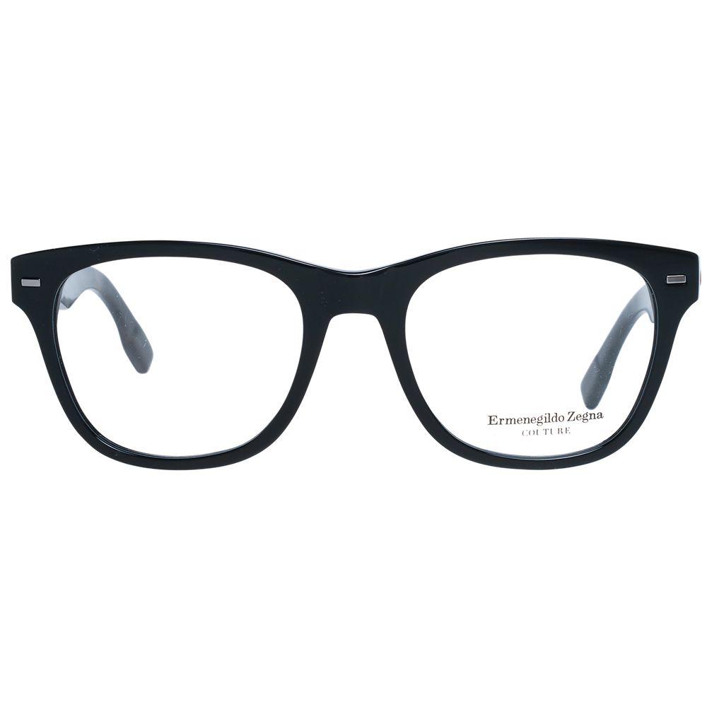 Eyeglasses Frames by Ermenegildo Zegna for men in black features an refined silhouette, showcasing a sophisticated black coloured frame and refined full-frame frame design for a refined look.