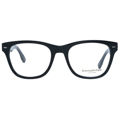 Eyeglasses Frames by Ermenegildo Zegna for men in black features an refined silhouette, showcasing a sophisticated black coloured frame and refined full-frame frame design for a refined look.