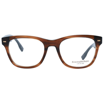 Eyeglasses Frames by Ermenegildo Zegna for men in and brown showcases a refined silhouette, detailed with a brown coloured frame finish and a sophisticated full-frame frame design.