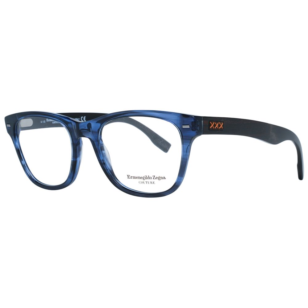 Eyeglasses Frames by Ermenegildo Zegna for men in blue features a refined silhouette, showcasing a refined blue coloured frame and full-frame frame design for a sophisticated, premium look.