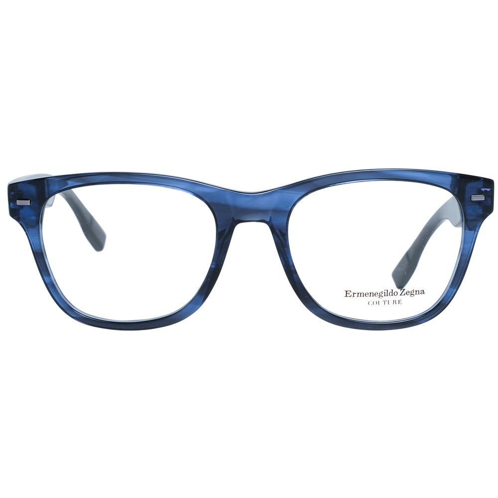 Eyeglasses Frames by Ermenegildo Zegna for men in blue showcases a refined full-frame frame design with a refined blue coloured frame finish for a refined and sophisticated look.