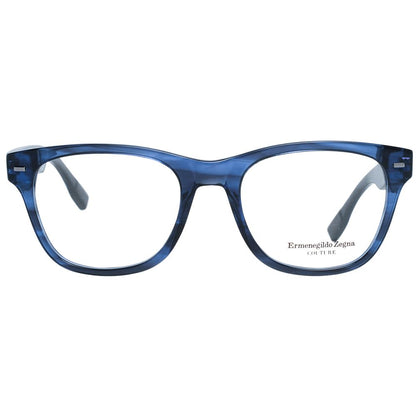 Eyeglasses Frames by Ermenegildo Zegna for men in blue showcases a refined full-frame frame design with a refined blue coloured frame finish for a refined and sophisticated look.