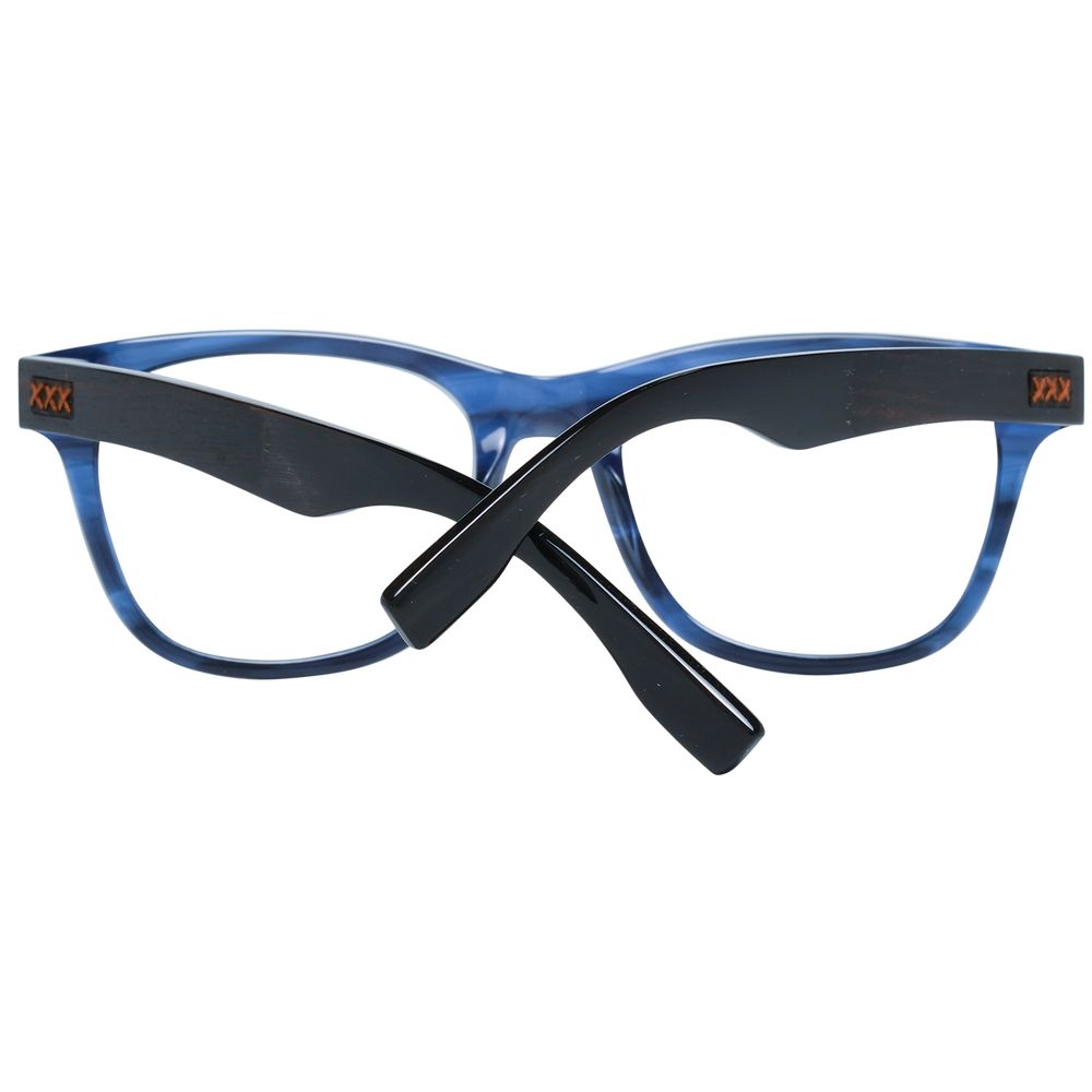 Eyeglasses Frames by Ermenegildo Zegna for men in blue features an refined silhouette, showcasing a sophisticated blue coloured frame and refined full-frame frame design for a refined look.