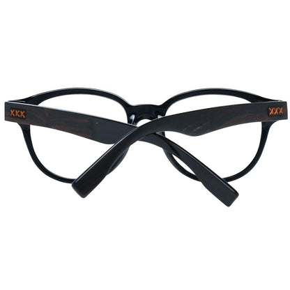 Eyeglasses Frames by Ermenegildo Zegna for men in plastic black features a refined silhouette, showcasing a refined black coloured frame and full-frame frame design for a sophisticated, premium look.