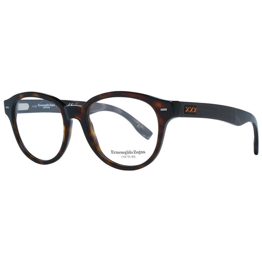 Eyeglasses Frames by Ermenegildo Zegna for men in brown features an refined silhouette, showcasing the refined brown coloured frame and sophisticated full-frame frame design.