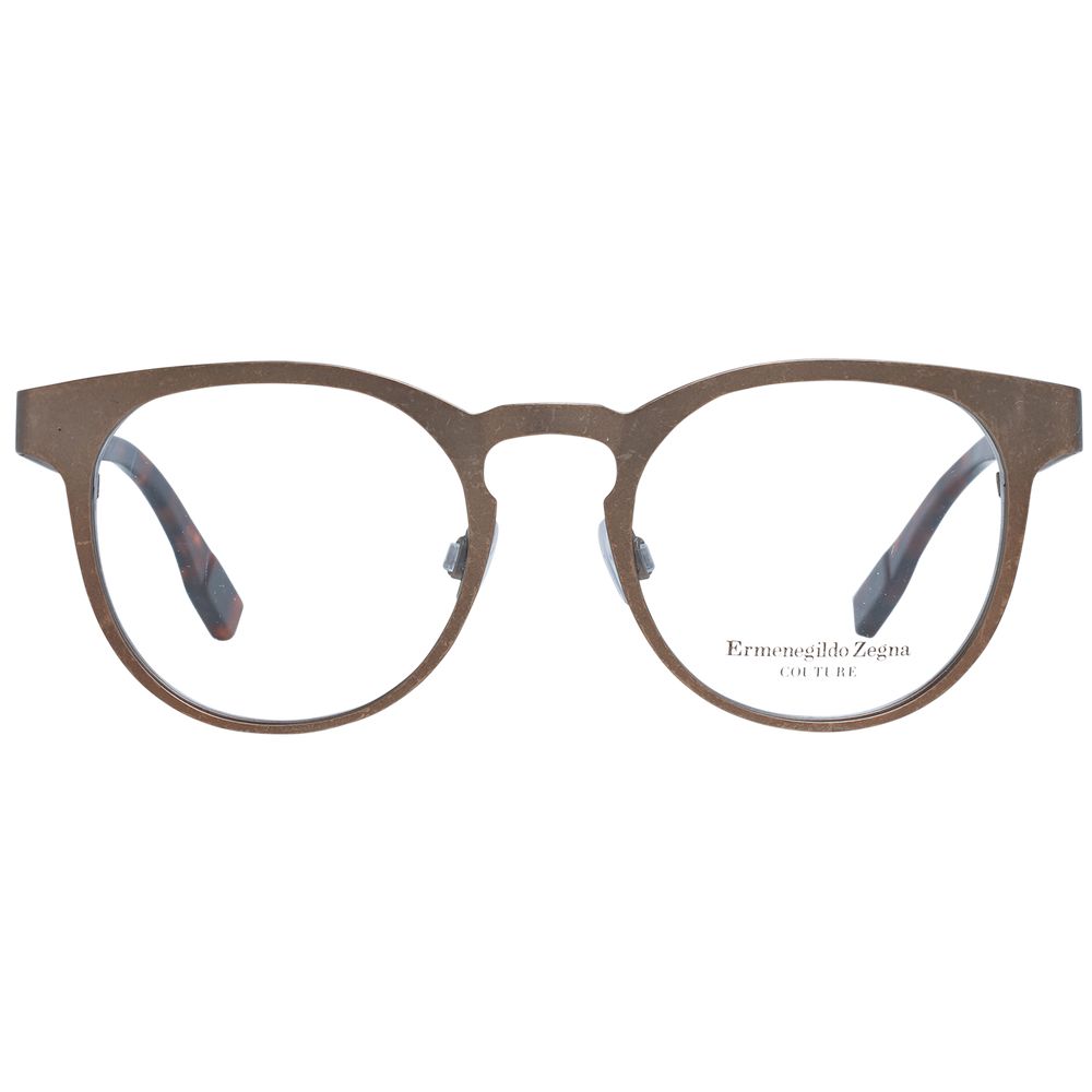 Eyeglasses Frames by Ermenegildo Zegna for men in bronze features an refined silhouette, showcasing the refined bronze coloured frame and sophisticated full-frame frame design.