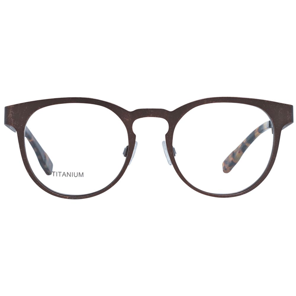 Eyeglasses Frames by Ermenegildo Zegna for men in bronze showcases a reflective silhouette, artfully incorporating a sophisticated bronze coloured frame with a distinct full-frame frame design.