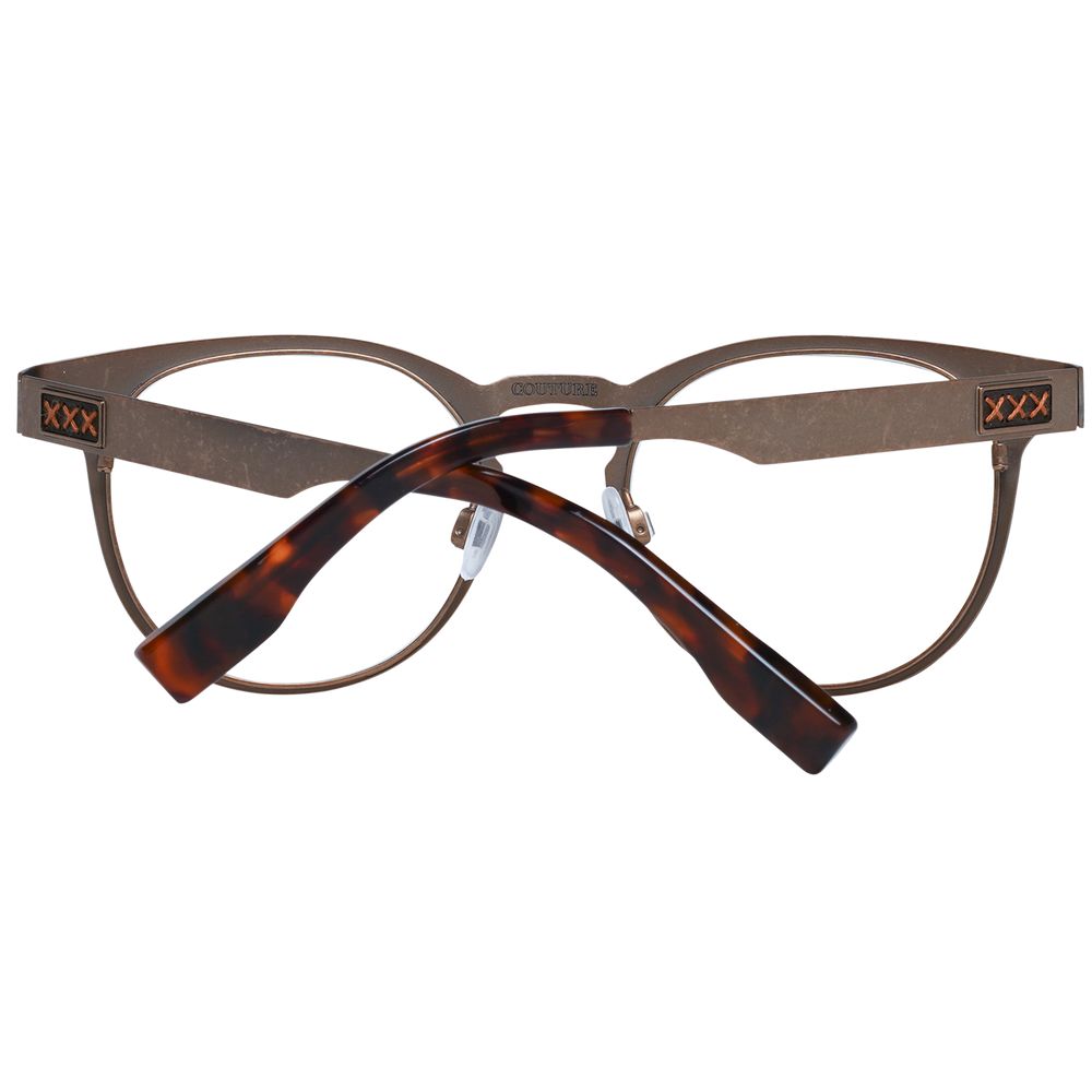 Eyeglasses Frames by Ermenegildo Zegna for men in bronze features an refined silhouette, showcasing a sophisticated bronze coloured frame and refined full-frame frame design for a refined look.