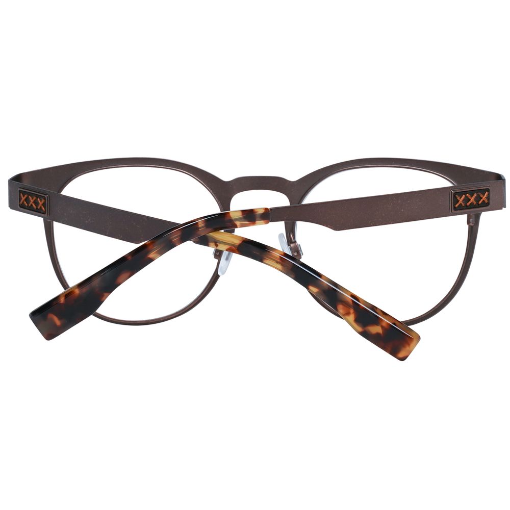Eyeglasses Frames by Ermenegildo Zegna for men in bronze showcases a refined full-frame frame design with a refined bronze coloured frame finish for a refined and sophisticated look.
