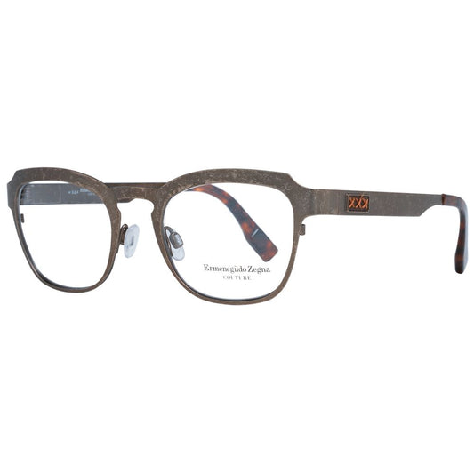 Eyeglasses Frames by Ermenegildo Zegna for men in bronze features an refined silhouette, showcasing a sophisticated bronze coloured frame and refined full-frame frame design for a refined look.