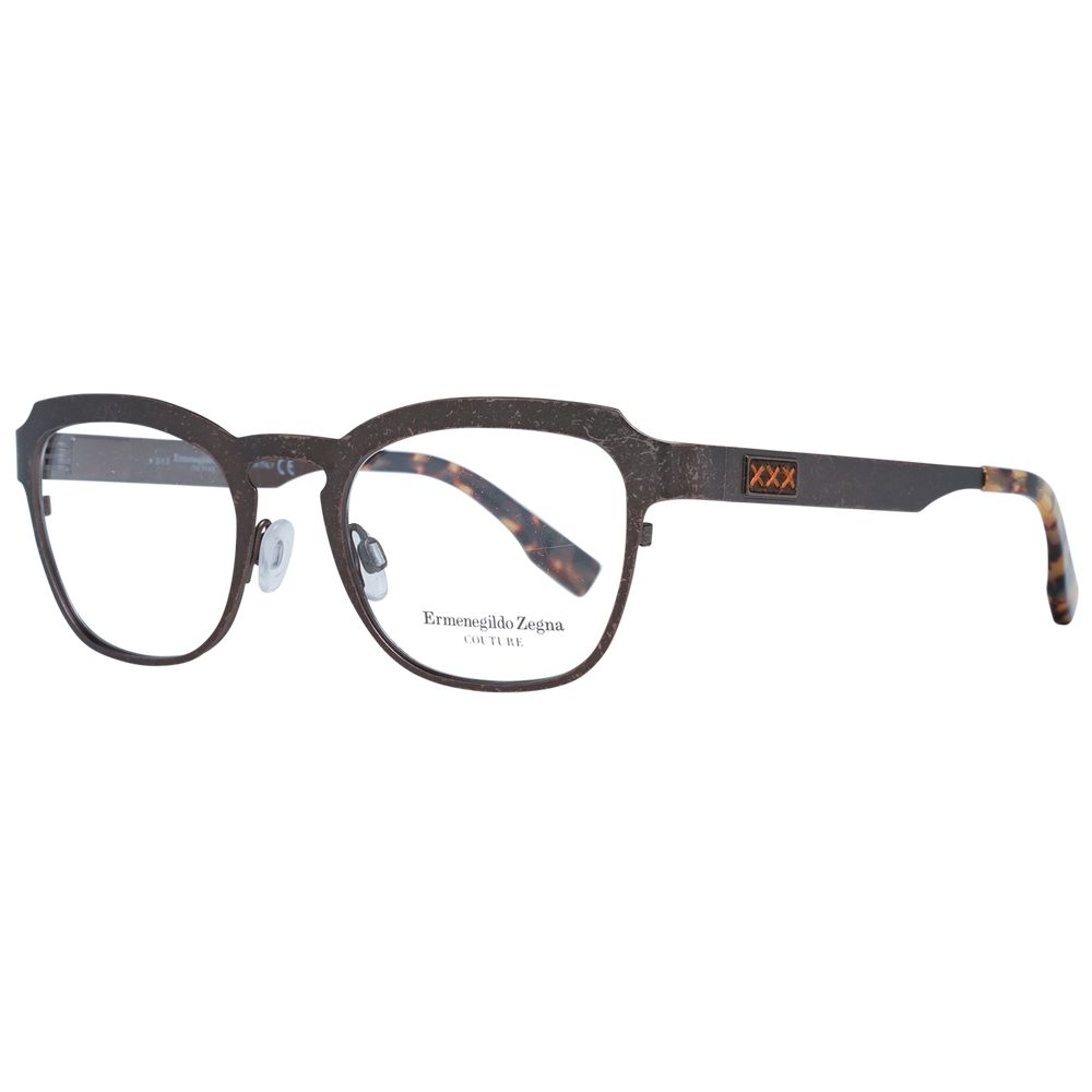 Eyeglasses Frames by Ermenegildo Zegna for men in bronze features an refined silhouette, showcasing a sophisticated bronze coloured frame and refined full-frame frame design for a refined look.