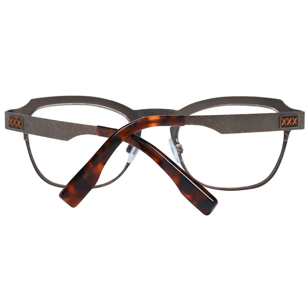 Eyeglasses Frames by Ermenegildo Zegna for men in bronze features an refined silhouette, showcasing a sophisticated bronze coloured frame and refined full-frame frame design for a refined look.