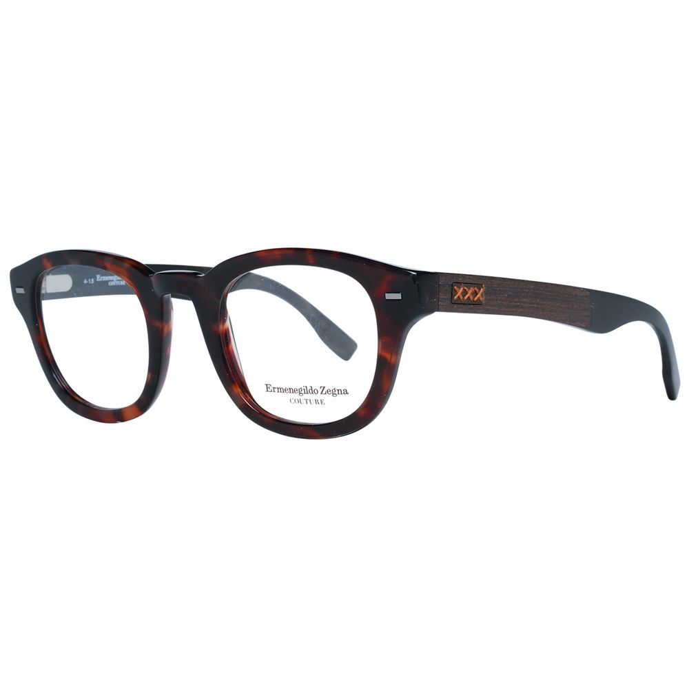 Eyeglasses Frames by Ermenegildo Zegna for men in and brown showcases a refined silhouette, detailed with a brown coloured frame finish and a sophisticated full-frame frame design.