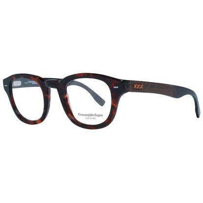Eyeglasses Frames by Ermenegildo Zegna for men in and brown showcases a refined silhouette, detailed with a brown coloured frame finish and a sophisticated full-frame frame design.