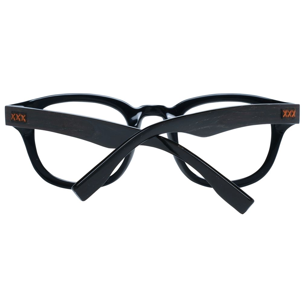 Eyeglasses Frames by Ermenegildo Zegna for men in cotton and black showcases an refined full-frame frame design featuring a sophisticated black coloured frame for an refined and refined aesthetic.