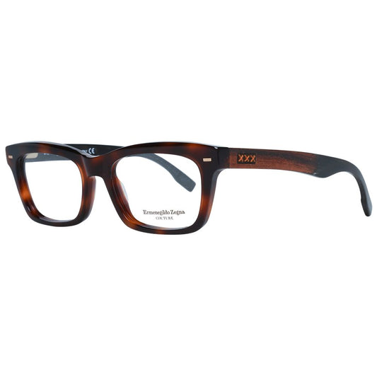 Eyeglasses Frames by Ermenegildo Zegna for men in brown features an refined silhouette, showcasing a sophisticated brown coloured frame and refined full-frame frame design for a refined look.