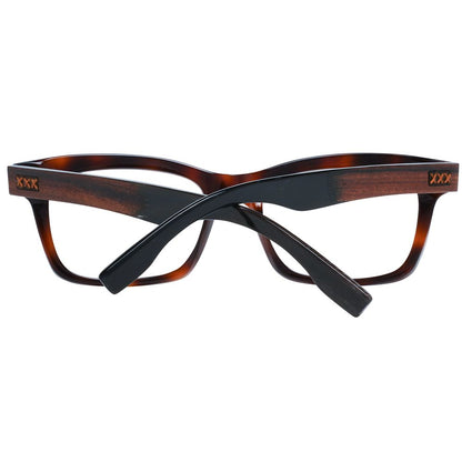 Eyeglasses Frames by Ermenegildo Zegna for men in brown showcases a reflective silhouette, artfully incorporating a sophisticated brown coloured frame with a distinct full-frame frame design.