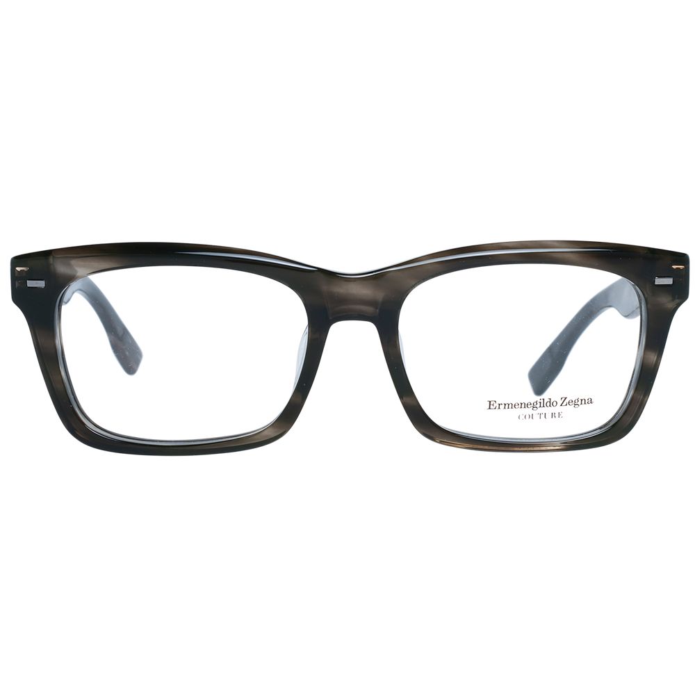 Eyeglasses Frames by Ermenegildo Zegna for men in polyester gray & horn features an refined silhouette, showcasing the refined gray coloured frame and sophisticated full-frame frame design.