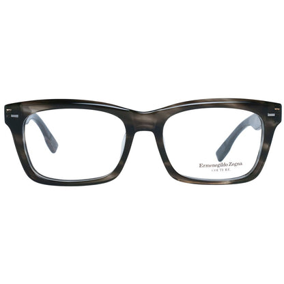 Eyeglasses Frames by Ermenegildo Zegna for men in polyester gray & horn features an refined silhouette, showcasing the refined gray coloured frame and sophisticated full-frame frame design.