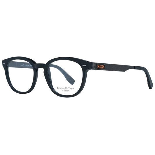 Eyeglasses Frames by Ermenegildo Zegna for men in black showcases a refined full-frame frame design with a refined black coloured frame finish for a refined and sophisticated look.