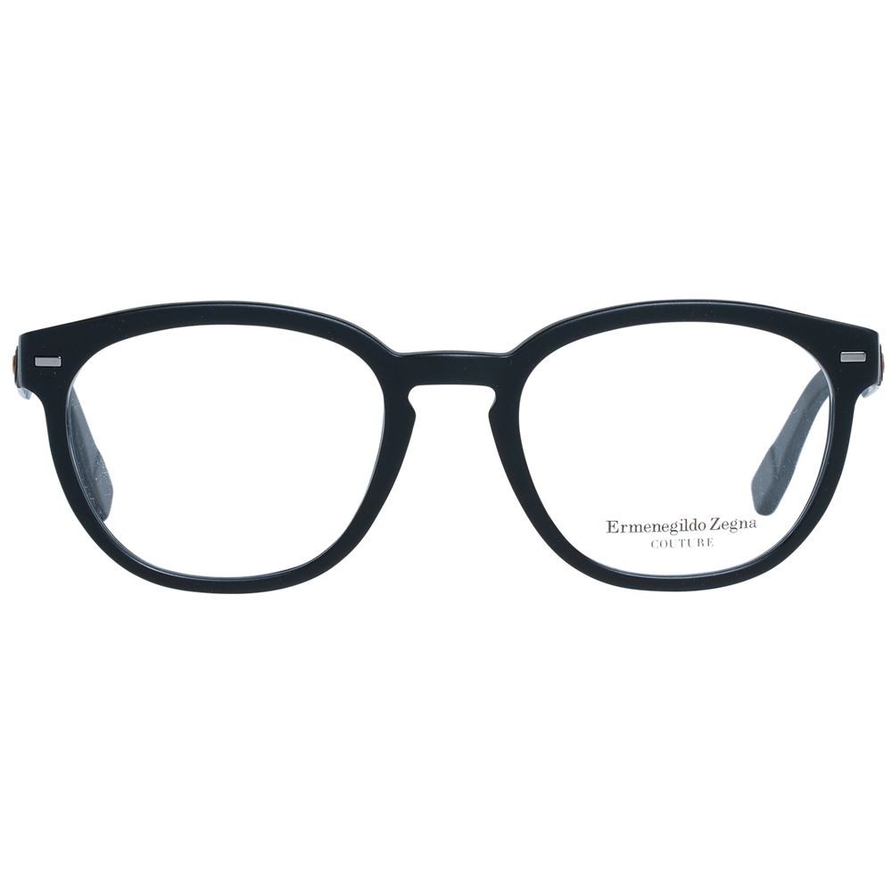 Eyeglasses Frames by Ermenegildo Zegna for men in black features a refined silhouette, showcasing a refined black coloured frame and full-frame frame design for a sophisticated, premium look.
