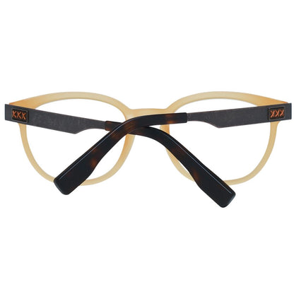 Eyeglasses Frames by Ermenegildo Zegna for men in orange features an refined silhouette, showcasing a sophisticated honey coloured frame and refined full-frame frame design for a refined look.