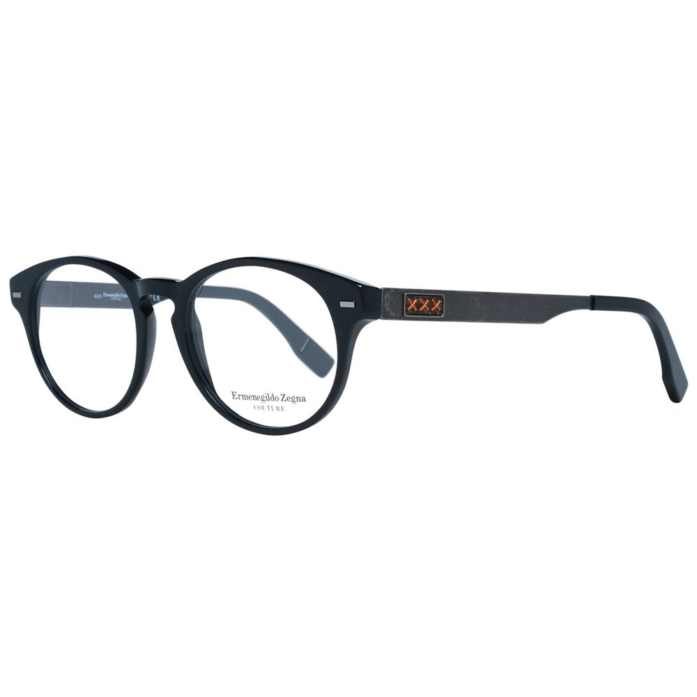 Eyeglasses Frames by Ermenegildo Zegna for men in black features an refined silhouette, showcasing the refined black coloured frame and sophisticated full-frame frame design.