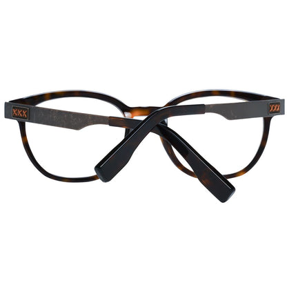 Eyeglasses Frames by Ermenegildo Zegna for men in brown showcases a reflective silhouette, artfully incorporating a sophisticated brown coloured frame with a distinct full-frame frame design.