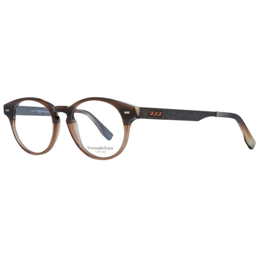 Eyeglasses Frames by Ermenegildo Zegna for men in brown features a refined silhouette, showcasing a refined brown coloured frame and full-frame frame design for a sophisticated, premium look.