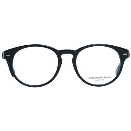 Eyeglasses Frames by Ermenegildo Zegna for men in black features an refined silhouette, showcasing a sophisticated black coloured frame and refined full-frame frame design for a refined look.