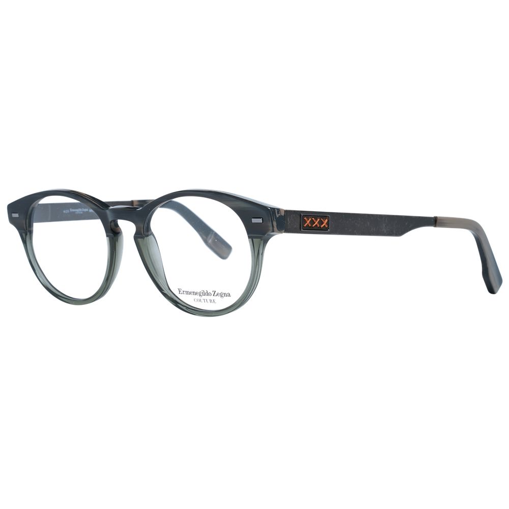 Eyeglasses Frames by Ermenegildo Zegna for men in gray features an refined silhouette, showcasing the refined gray coloured frame and sophisticated full-frame frame design.