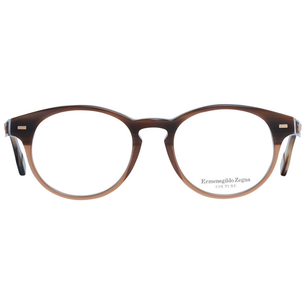 Eyeglasses Frames by Ermenegildo Zegna for men in brown showcases a refined full-frame frame design with a refined brown coloured frame finish for a refined and sophisticated look.