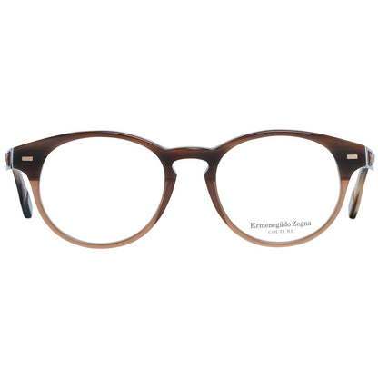 Eyeglasses Frames by Ermenegildo Zegna for men in brown showcases a refined full-frame frame design with a refined brown coloured frame finish for a refined and sophisticated look.