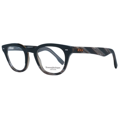 Eyeglasses Frames by Ermenegildo Zegna for men in black features an refined silhouette, showcasing a sophisticated black coloured frame and refined full-frame frame design for a refined look.