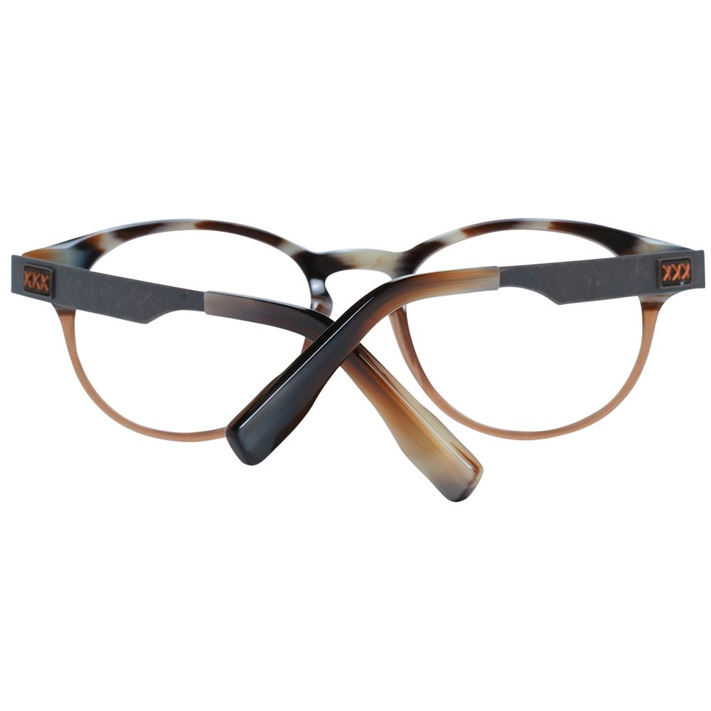 Eyeglasses Frames by Ermenegildo Zegna for men in and brown showcases a refined silhouette, detailed with a brown coloured frame finish and a sophisticated full-frame frame design.