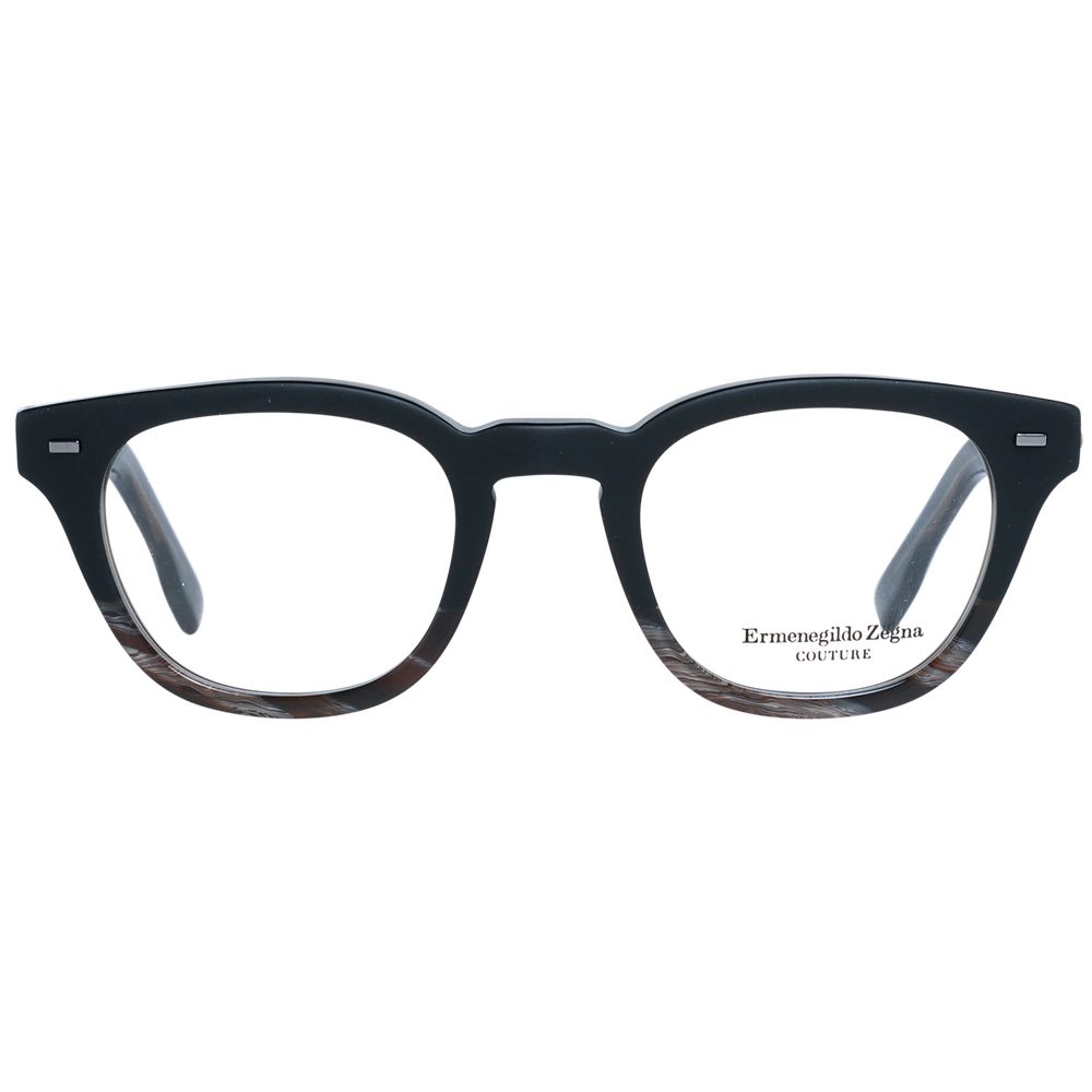 Eyeglasses Frames by Ermenegildo Zegna for men in black features a refined silhouette, showcasing a refined black coloured frame and full-frame frame design for a sophisticated, premium look.